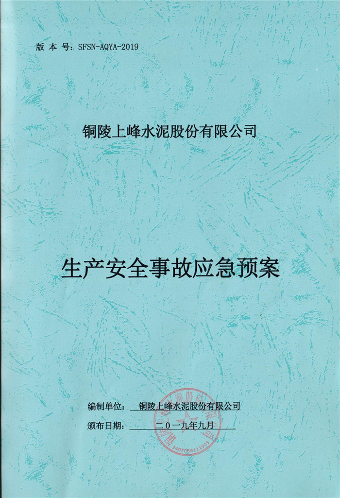 2019年銅陵上峰水泥股份有限公司生產(chǎn)安全事故應(yīng)急預(yù)案.jpg